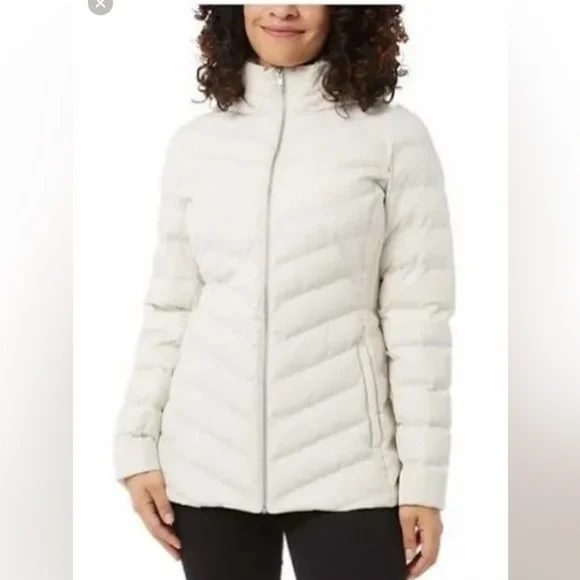 32 Degrees Ladies' Power Tech Hooded Jacket Cream Size XXL Puffer - Picture 1 of 10